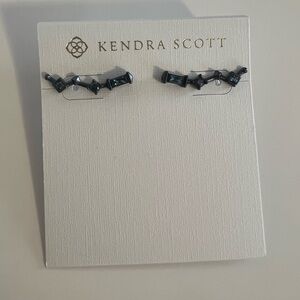 NWT Kendra Scott Sutton Stud Ear Climber in Navy Gunmetal